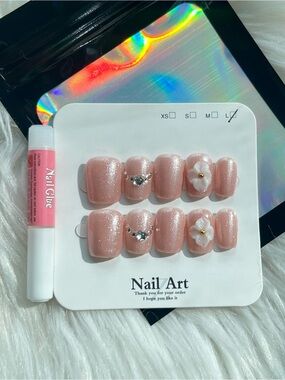 Press on nails size large handmade includes glue